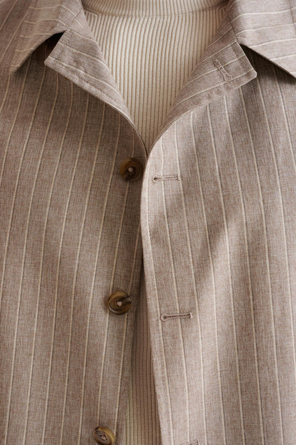 Sand Wool & Cotton Chelsea Shirt Jacket Lifestyle - View Four