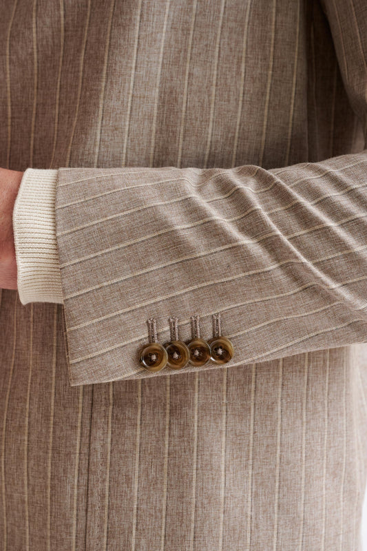 Sand Wool & Cotton Chelsea Shirt Jacket Lifestyle - View Five