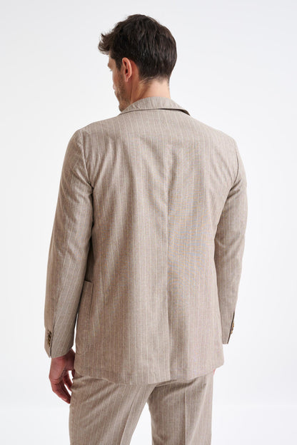 Sand Wool & Cotton Chelsea Shirt Jacket Lifestyle - View Seven