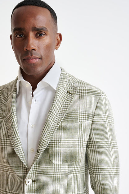 Forest Green Wool & Linen Kenton Jacket Amalfi Trend - View Three