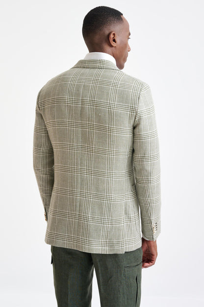 Forest Green Wool & Linen Kenton Jacket Amalfi Trend - View Seven