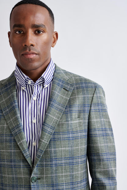 Green Wool & Silk Kenton Jacket Amalfi Trend - View One