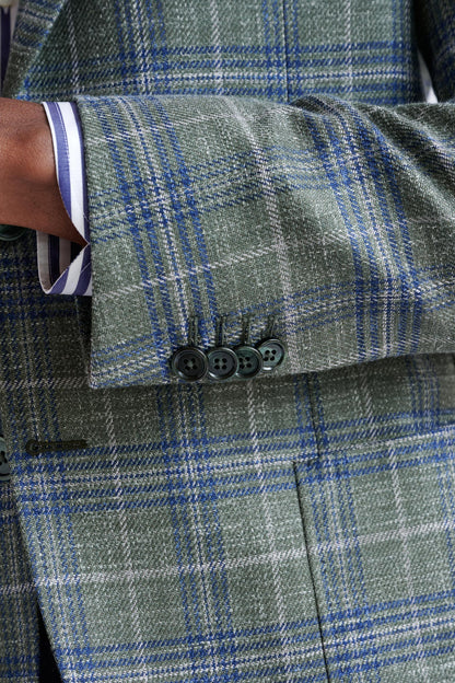 Green Wool & Silk Kenton Jacket Amalfi Trend - View Three