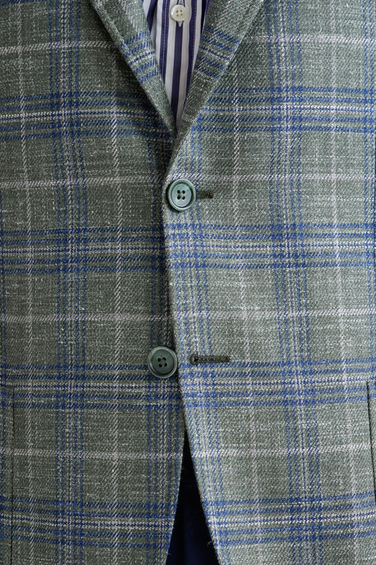 Green Wool & Silk Kenton Jacket Amalfi Trend - View Four