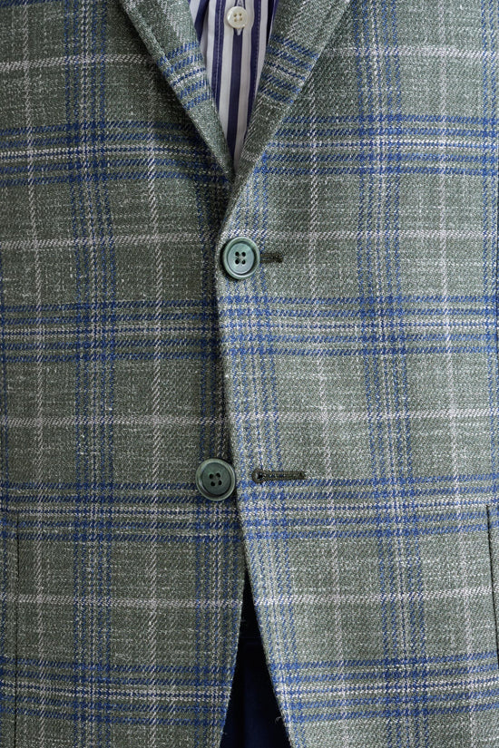 Green Wool & Silk Kenton Jacket Amalfi Trend - View Four