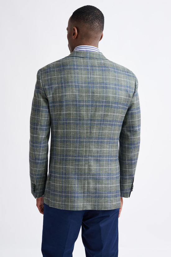 Green Wool & Silk Kenton Jacket Amalfi Trend - View Seven