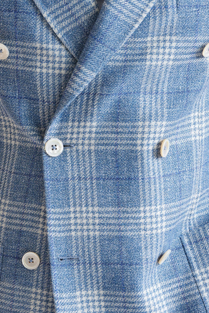 Light Blue Wool & Linen Kenton Jacket Amalfi Trend - View Four