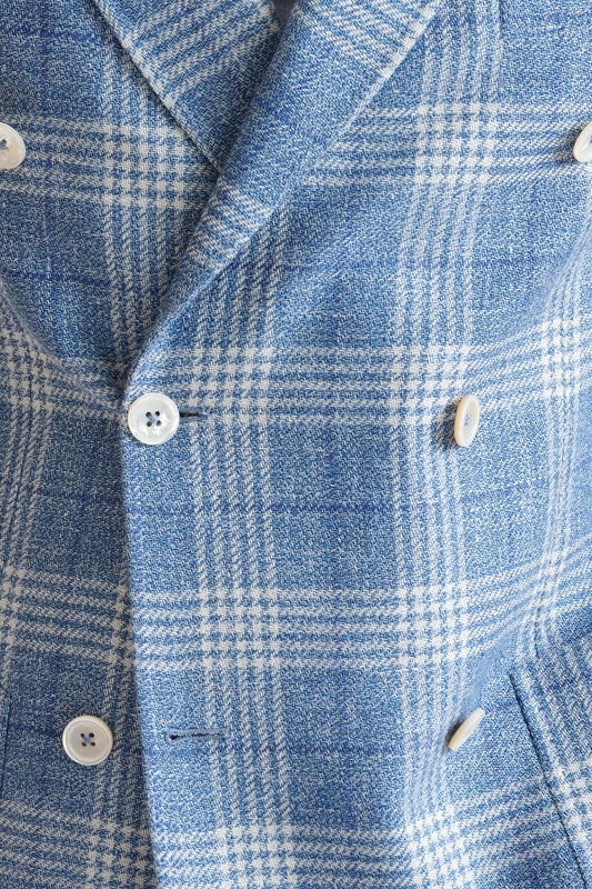 Light Blue Wool & Linen Kenton Jacket Amalfi Trend - View Four