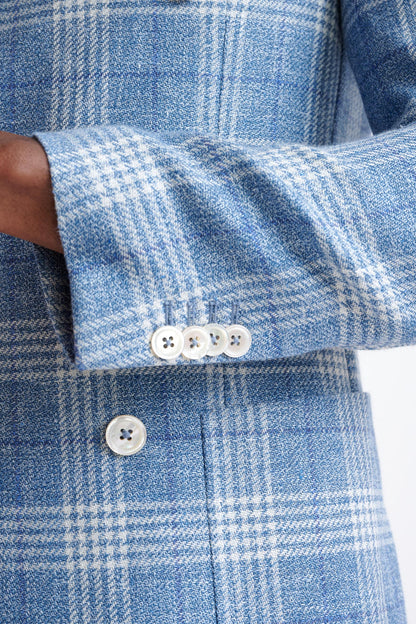 Light Blue Wool & Linen Kenton Jacket Amalfi Trend - View Five