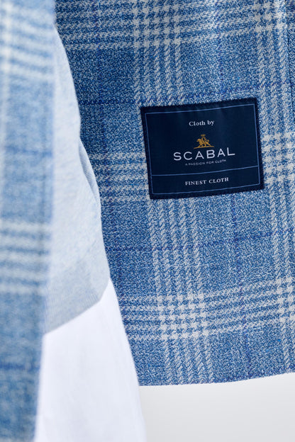 Light Blue Wool & Linen Kenton Jacket Amalfi Trend - View Six