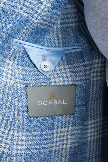 Light Blue Wool & Linen Kenton Jacket Amalfi Trend - View Seven