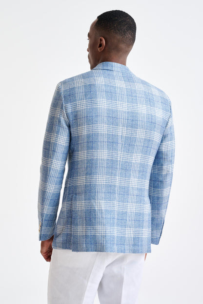 Light Blue Wool & Linen Kenton Jacket Amalfi Trend - View Eight