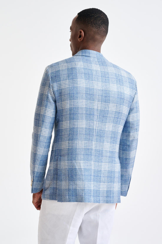 Light Blue Wool & Linen Kenton Jacket Amalfi Trend - View Eight