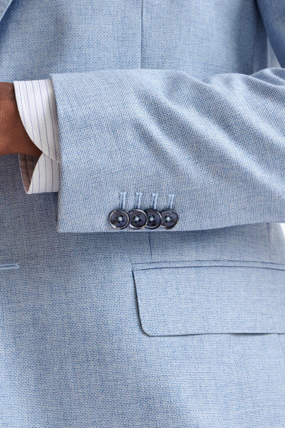 Light Blue Wool & Cotton Kenton Jacket Lifestyle - View Four