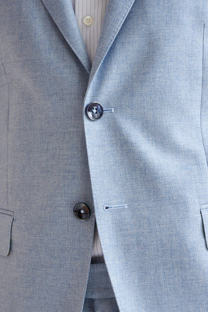 Light Blue Wool & Cotton Kenton Jacket Lifestyle - View Five