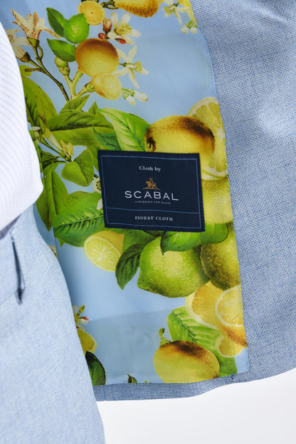 Light Blue Wool & Cotton Kenton Jacket Lifestyle - View Six