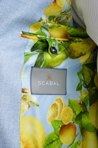 Light Blue Wool & Cotton Kenton Jacket Lifestyle - View Seven