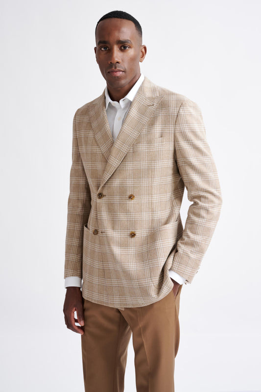 Beige Wool & Cotton Kenton Jacket Amalfi Trend - View One