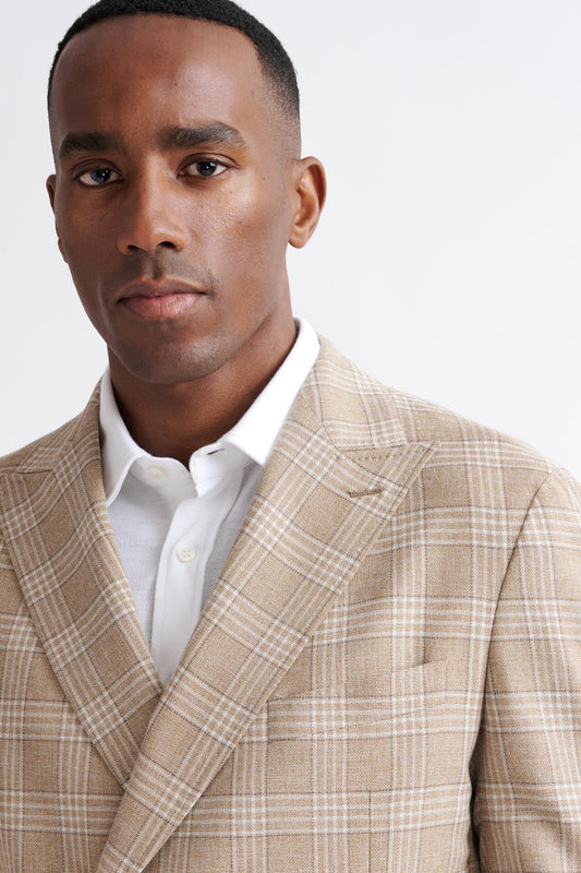 Beige Wool & Cotton Kenton Jacket Amalfi Trend - View Three