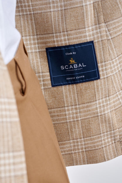 Beige Wool & Cotton Kenton Jacket Amalfi Trend - View Seven