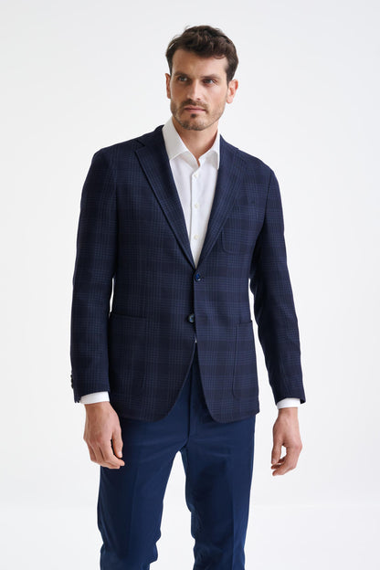Midnight Blue Wool Kenton Jacket Amalfi Trend - View One