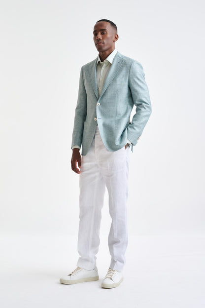 Sage Green Silk & Linen Kenton Jacket Amalfi Trend - View Two