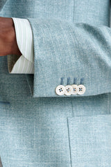 Sage Green Silk & Linen Kenton Jacket Amalfi Trend - View Three