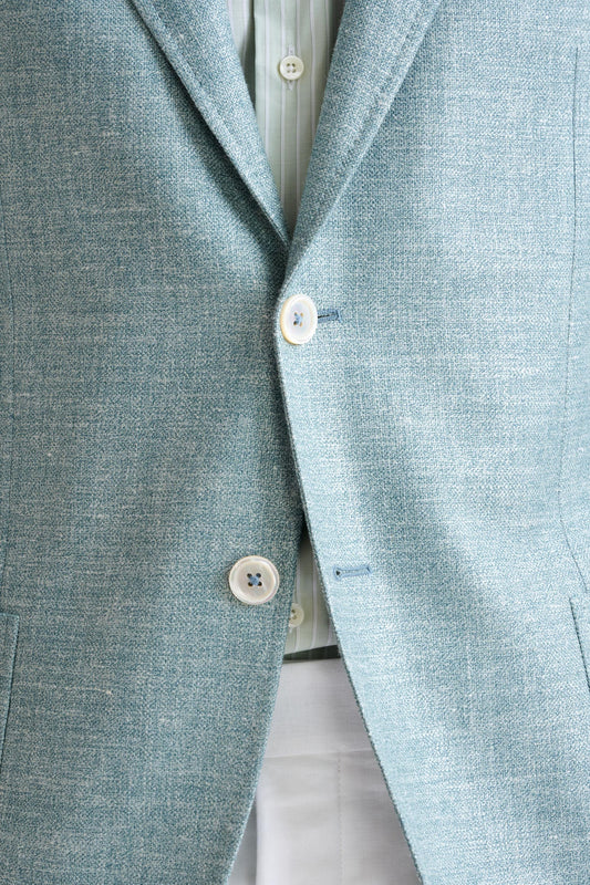 Sage Green Silk & Linen Kenton Jacket Amalfi Trend - View Four