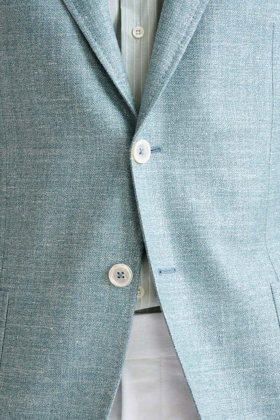 Sage Green Silk & Linen Kenton Jacket Amalfi Trend - View Four
