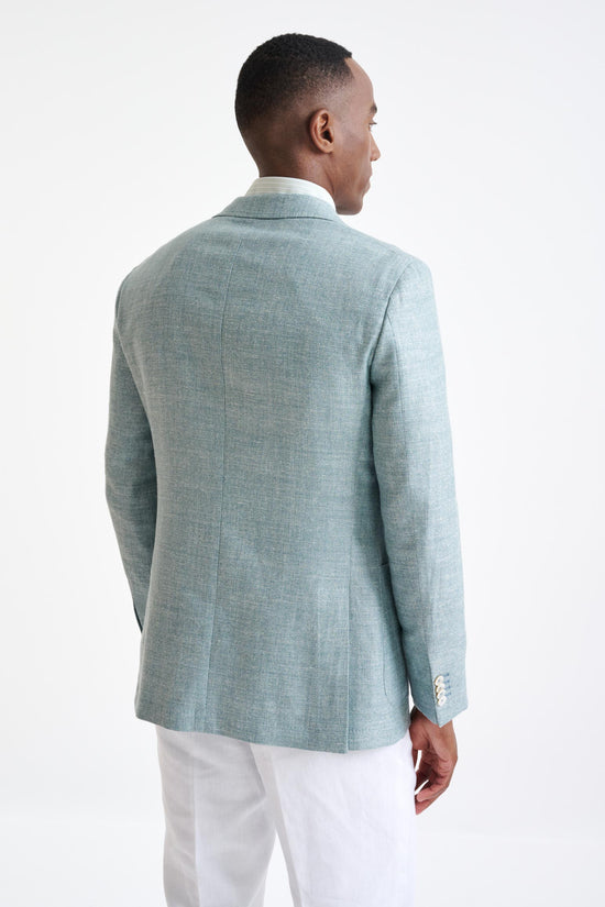 Sage Green Silk & Linen Kenton Jacket Amalfi Trend - View Six