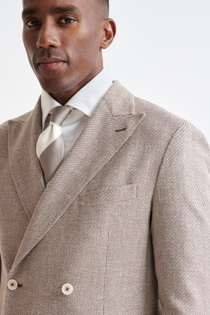 Light Brown Wool & Linen Kenton Jacket Amalfi Trend - View Three