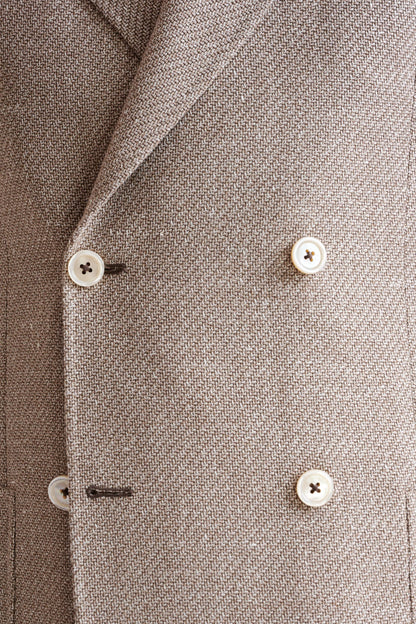 Light Brown Wool & Linen Kenton Jacket Amalfi Trend - View Four