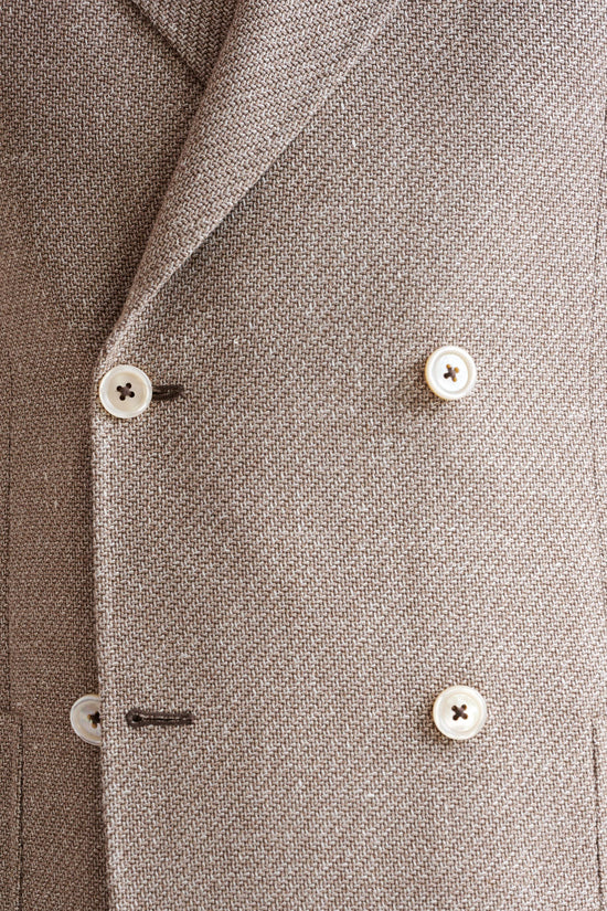 Light Brown Wool & Linen Kenton Jacket Amalfi Trend - View Four
