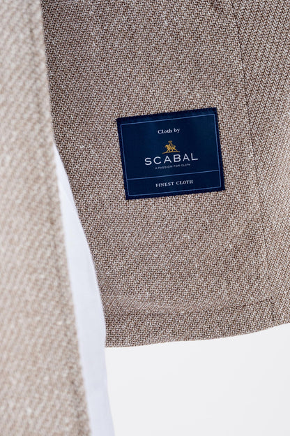 Light Brown Wool & Linen Kenton Jacket Amalfi Trend - View Six