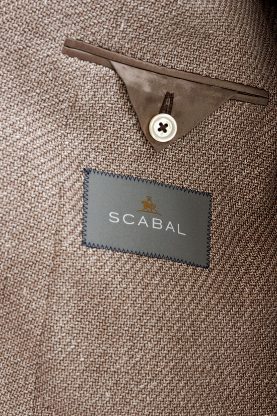 Light Brown Wool & Linen Kenton Jacket Amalfi Trend - View Seven