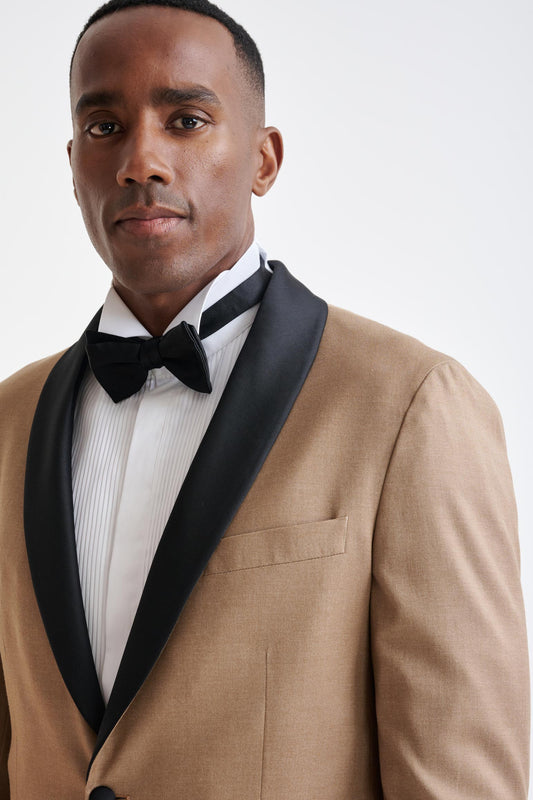 Camel Cashmere & Cotton Kenton Tuxedo - View Three