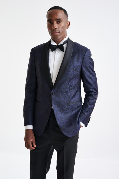 Midnight Blue Wool Soho Tuxedo Lifestyle - View One