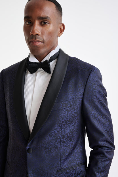 Midnight Blue Wool Soho Tuxedo Lifestyle - View Three