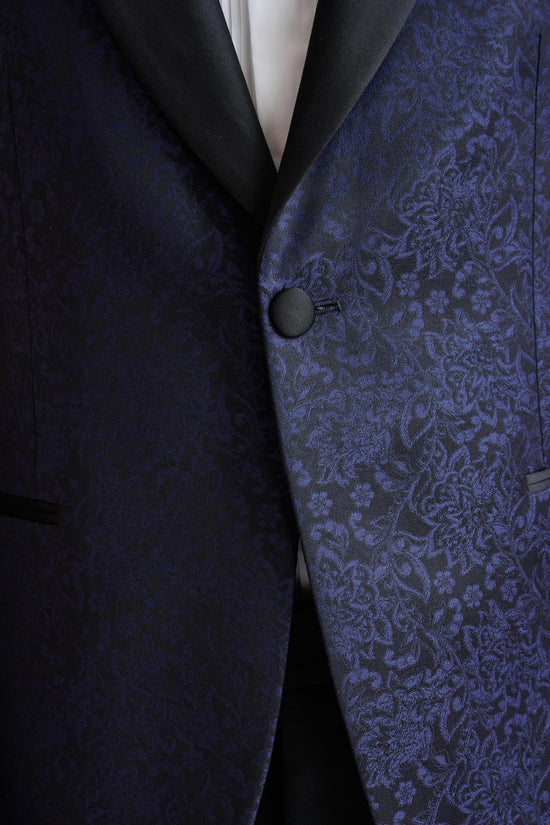 Midnight Blue Wool Soho Tuxedo Lifestyle - View Five