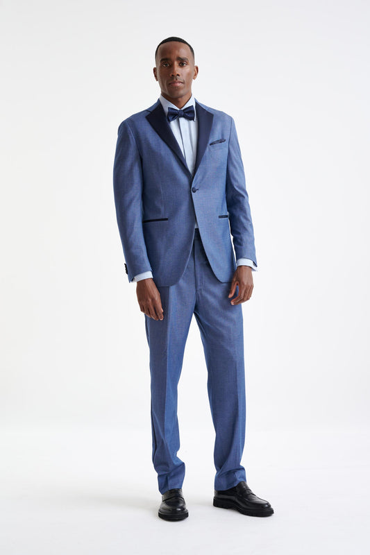 Blue Cashmere & Cotton Kenton Tuxedo Cashmere Denim - View One