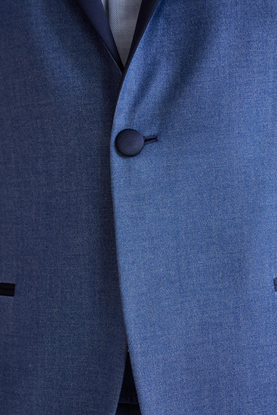 Blue Cashmere & Cotton Kenton Tuxedo Cashmere Denim - View Five
