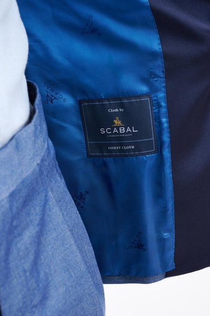 Blue Cashmere & Cotton Kenton Tuxedo Cashmere Denim - View Six