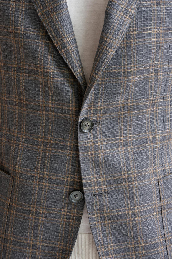 Check Grey Super 130's Wool Soho Jacket Mosaic - View Four