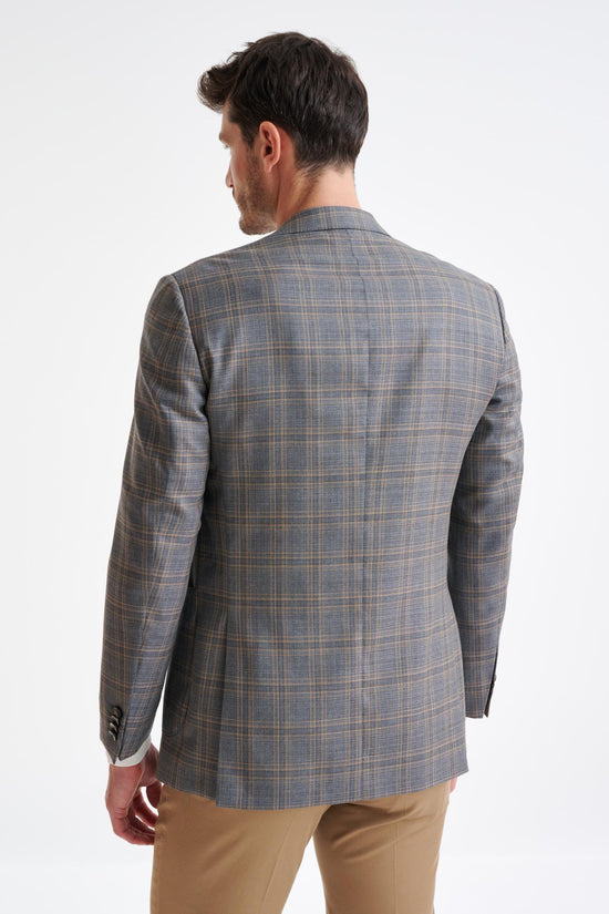 Check Grey Super 130's Wool Soho Jacket Mosaic - View Eight