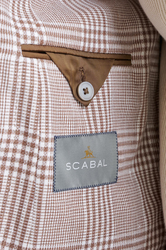 Brown Off White Linen & Wool Kenton Jacket Amalfi Trend - View Seven