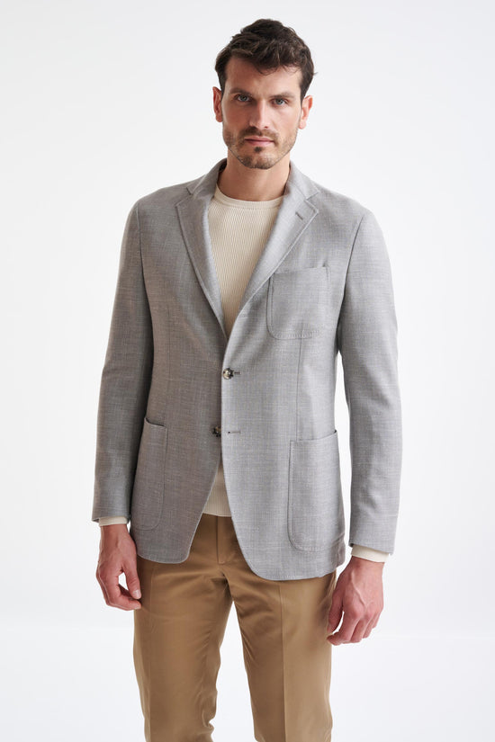 Grey Wool & Silk Kenton Jacket Amalfi Trend - View One