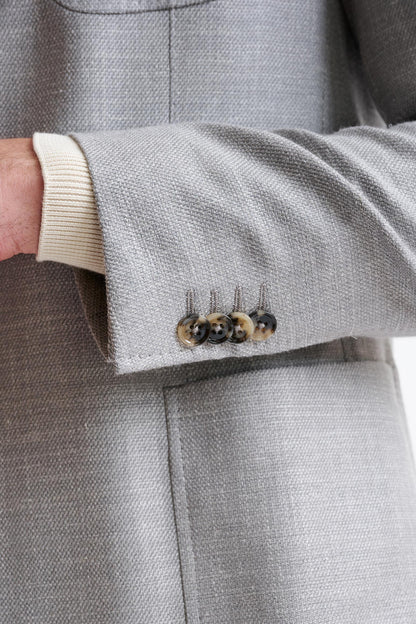 Grey Wool & Silk Kenton Jacket Amalfi Trend - View Four