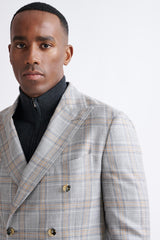 Light Grey Wool & Silk Kenton Jacket Amalfi Trend - View Three