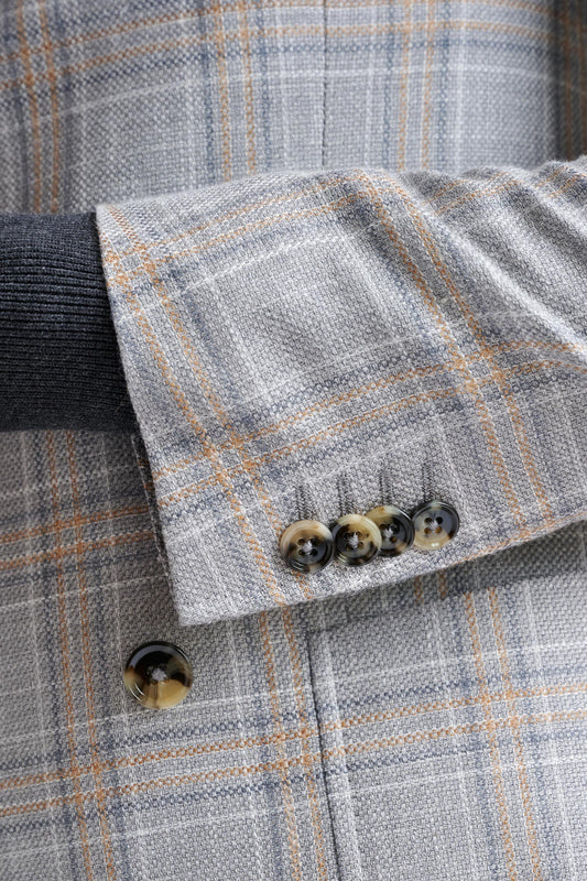 Light Grey Wool & Silk Kenton Jacket Amalfi Trend - View Four