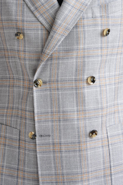 Light Grey Wool & Silk Kenton Jacket Amalfi Trend - View Five